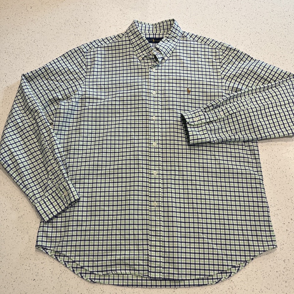 Polo Ralph Lauren Cotton Men's Button Down Multicolor Check Size XL Flesh Pony
